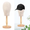 Milageto Mannequin Head Model Hat Display Stand Wooden Support Versatile