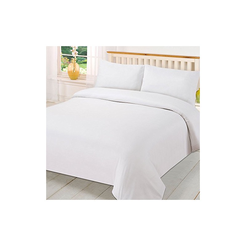 Brentfords Plain Dye Duvet Quilt Cover with Pillow Cases Bedding