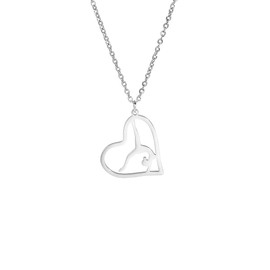 Gymnast Charm Necklace Gymnastics Gifts for Girls Flipping Gymnastics Sport Heart Pendant Necklace Stainless Steel Inspirational Jewelry Gifts for Women Gymnasts Coaches Sport Ballerina