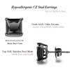 Tarsus Black Cubic Zirconia Earrings Black Stud Earrings for Men