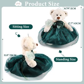 Cisina Quinceanera Doll Quince Teddy Bear with Dress,Quinceanera Decorations for Girls Gifts,OSO De Peluche para 15 Años Con Vestido,Centro De Mesa Muñecas para 15 Años Quinceañeras (Emerald Green)