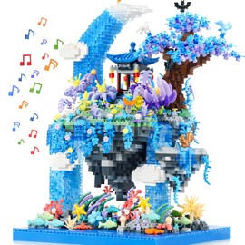 Cherry Blossom Tree Building Set with Gift Box, Ocean World Aquarium Building Lights Building Kit 2769Pcs, Ideas Gift Building Toy for Adults,Teens
