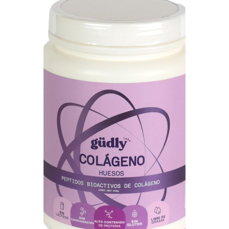 Colágeno Gudly Con Peptidos Bioactivos Para Huesos 500 Grs Sin