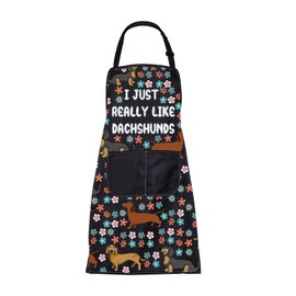 ENSIANTH Dachshund Gifts Dachshund Apron with Pockets Dachshund Lover Gifts I Just Really Like Dachshunds Apron with Pockets (dachshund apron)