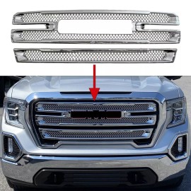 Coast2Coast International (CCI) Chrome Grille Grill Mesh Overlay 2PC FOR 2019-2022 GMC Sierra 1500 SLT AT4