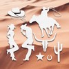 BENECREAT 6x6" Western Cowboy Pattern Stainless Steel Stencils, Reusable Creative