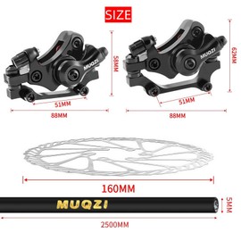 Trkimal Bicycle Disc Brake Kit Front Rear Caliper Brake Disc Set 160mm Rotor, Brake Handles Brake Cables Brake Levers Cable Kit for For Mountain Road Bike, Riding Bicycle (160mm Brake Sets)
