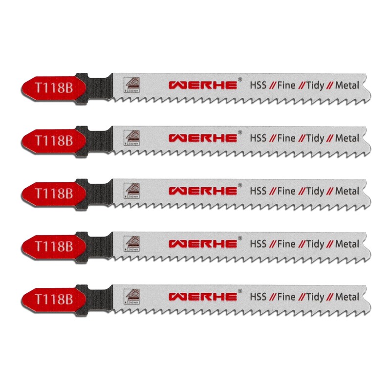 WERHE Jigsaw Blades T118B HSS – for thick sheet 2.5–6.0