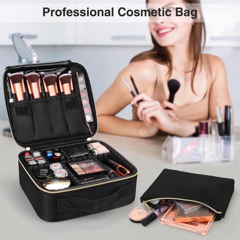 Samtour Makeup Case Travel Makeup Bag Makeup Train Case Cosmetic