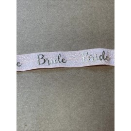 Unbranded 5/8” Peach Metallic Bride Wedding Shower Fold Over Elastic Hair Ties