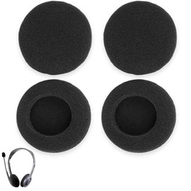 4 Stück Ersatz-Ohrpolster - Schaumstoff Polster für Kopfhörer H330 / H340 / H111, Schutzüberzug 50mm Schwarz