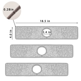 3 Pack Faucet Mat Splash Guard for Kitchen Sink, 18.5 x 4 Inch Faucet Handle Drip Catcher Tray Absorbent Mat for Kitchen, Bathroom, and RV