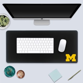 OTM Essentials University of Michigan Classic Cloth Desk Mat, Durable Office Supplies, Non-Slip Base, Responsive Desk Pad with Smooth Cloth Surface, Black