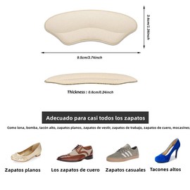 Bebeay Almohadillas de Talón y Metatarsianas Adheribles para Zapatos de Mujer y Hombre, Plantillas para Zapatos Tacones Protector, Relleno Zapatos Grandes Cojines de Talón, Antideslizante (12 PCS)
