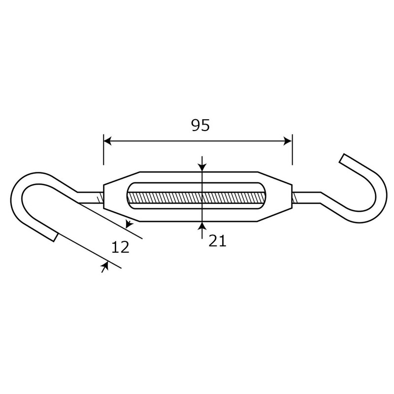 AII Turnbuckle (8) Adjustable, Connected, Fixed, 15-004