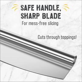 Checkered Chef Checkered Chef Pizza Cutter Rocker Blade 14" - Sharp Stainless Steel Rocker Knife with Plastic Blade Sheath, Dishwasher Safe, Outdoor Pizza Oven Accessories