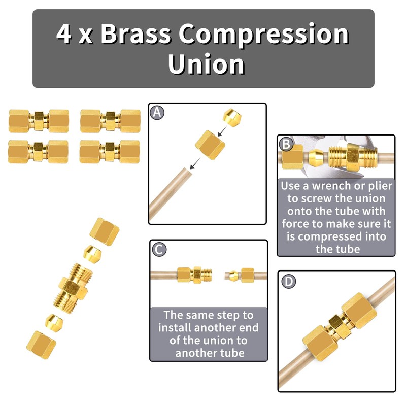 MuHize Copper Nickel Brake Line Repair Kit - Upgraded 1/4