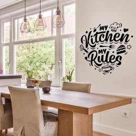 Kitchen Wall Sticker My Kitchen My Rules – Elegant Vinyl Decal for Kitchen Decor, Easy to Apply, Perfect for Modern Kitchens, Dining Rooms, Cafes, and Restaurants