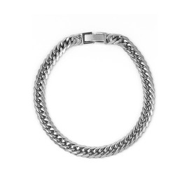 Kyhei Men's Platinum Bracelet, 6 Sides, 1.1 oz (30 g), 7.9 inches (20 cm), Stainless Steel, 11.6 gal (316 L), Hypoallergenic, Includes Dedicated Pouch, Popular, Stainless Steel