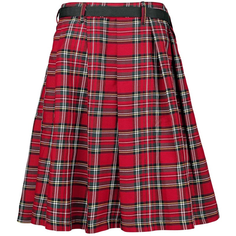 Banned Alternative Fear is Over Kilt Men's Mid-Length Skirt, Red,