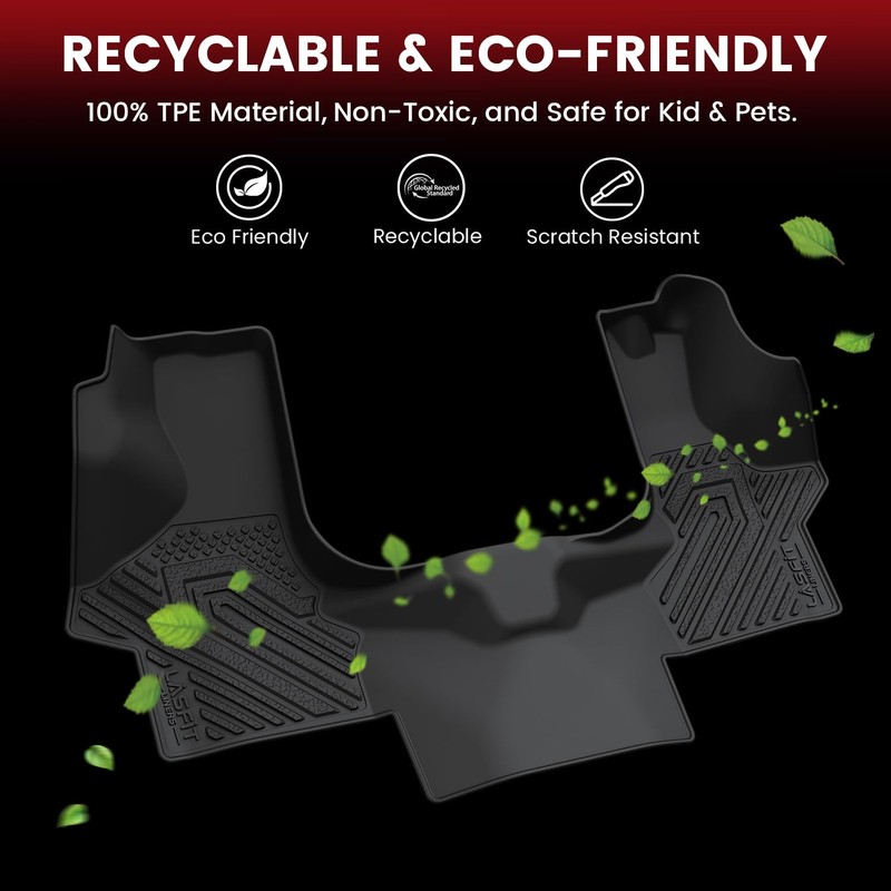 LASFIT Front Floor Mat for 2015-2021 Ford Transit 150/250/350/350HD Vinyl
