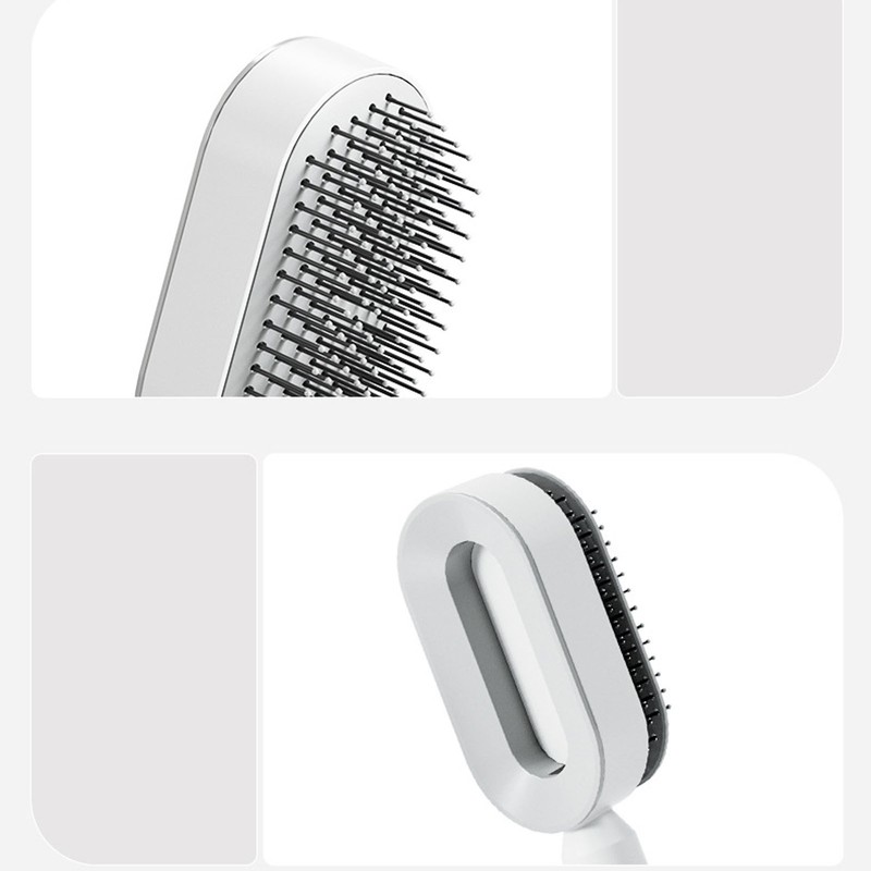 Cushion Hair Brush Self Cleaning Scalp Massage Rounded Comb Teeth