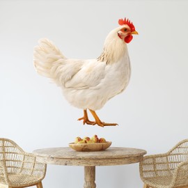 GRAZDesign Wall Sticker Chicken White Sticker - Kitchen & Living Room Decoration Chicken Design Wall Sticker - 31 x 30 cm