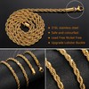 HSWYFCJY 4 MM Twist Rope Chain, Stainless Steel Gold Rope
