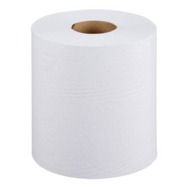 Center Pull Paper Towels, 1-Ply, 750ft Roll, White, 6/Case