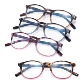 EYEGUARD 4 Pack Reading Glasses Blue Light Blocking Spring Hinge Women Readers