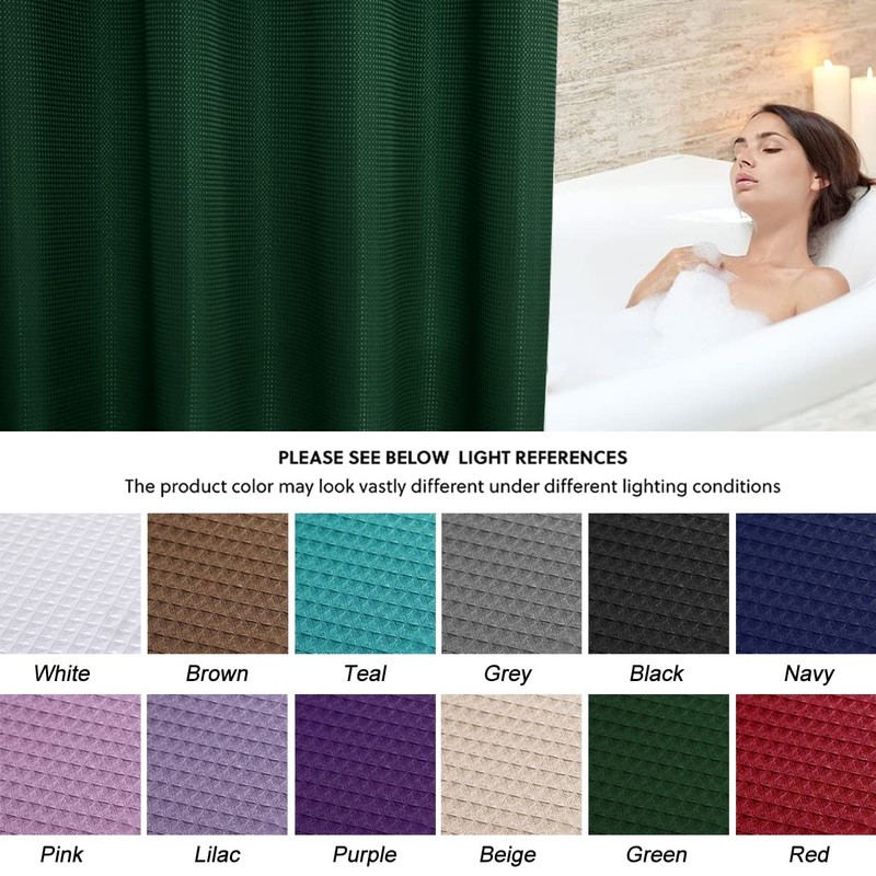 SPXTEX Dark Green Shower Curtains 72 inches Long Waterproof Fabric