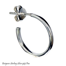 [Blue Gems] 片耳 Single Silver Earrings Hoop Simple; amthks – 030