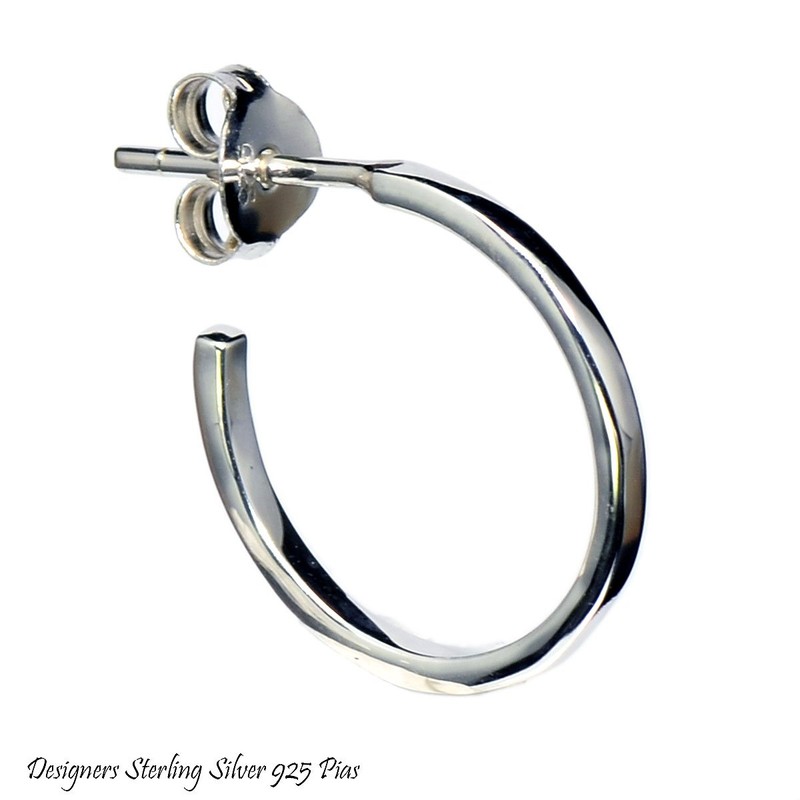 [Blue Gems] 片耳 Single Silver Earrings Hoop Simple; amthks –