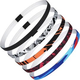 PROPOG Unisex Sports Headbands, 5 PCS Hair Band, Thin Hair Band Boys & Children, Elastic Headband Men's Sports Non-Slip
