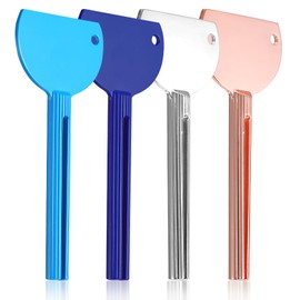 JIYIN 4 Pcs Toothpaste Squeezer, Metal Toothpaste Tube Squeezer Roller Manual Tube Wringer Keys Dispenser Rolling for Toothpaste Cosmetic Hand Cream Paint Squeezer (4 Color, Stainless Steel)