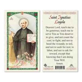 Saint Ignatius Loyola prayer laminated card