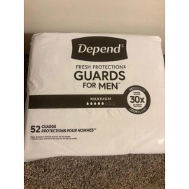 Depend LOT OF 2: Depend Guards Incontinence Pads for Men, Maximum Absorbency, 104 Count