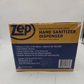 ZEP Hand Sanitizer Dispenser Tabletop And Adboard TFHSU-3 2500PL Touch-Free