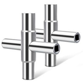 LWCUSNJ 4 Way Sillcock Key,2pcs Silver Water Key Steel Sillcock Wrench,Water Spigot Key for Valve,Faucet,Spigots,Hose Bib,1/4", 9/32", 5/16", 11/32"