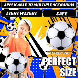 JolliLudo 12 Pcs Soccer Party Favors Punching Balloons for Kids PVC Inflatable Punch Bouncy Beach Balls with Rubber Band Handle Goodie Bags Stuffers for Soccer Birthday Supplies Pool Decoration