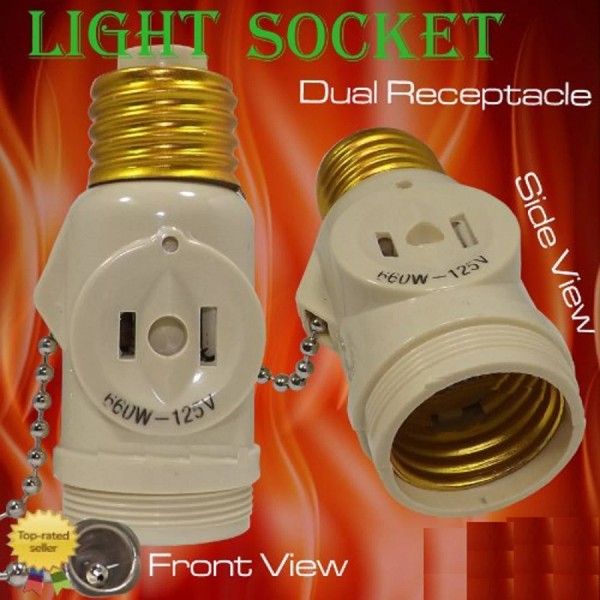 WX 2 Pack Light Bulb Switch Socket Pull Chain Dual