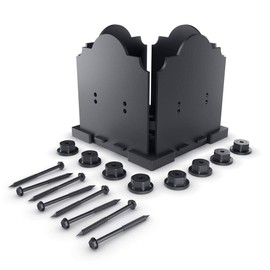 Ozco Laredo Sunset 8x8 Post Base Kit, Includes Decorative Plates, Hex Cap Nuts, OWT Timber Screws, Galvanized Steel for Pergolas | 56609