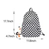 MININAI MININAI Y2K Aesthetic Checkered Backpack with Kawaii Pendant Checkerboard