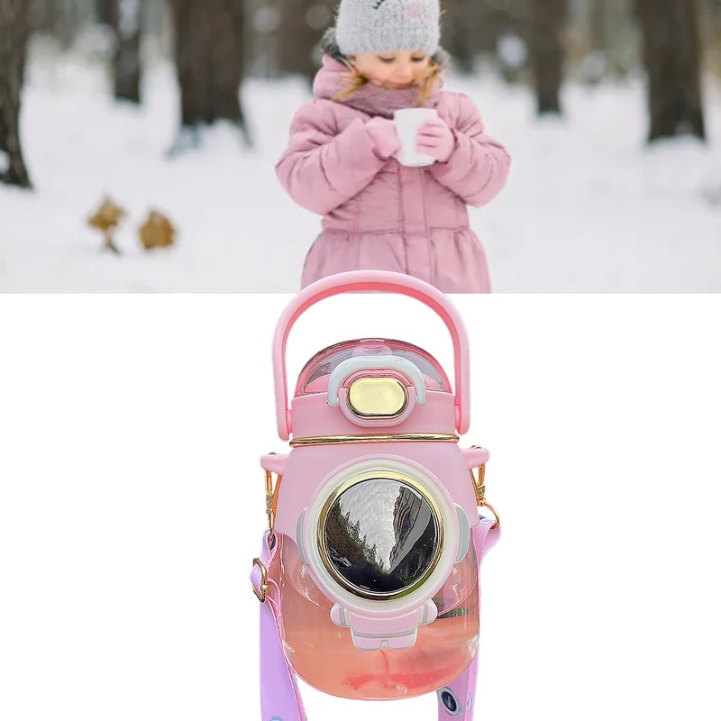 Kids Straw Water Bottle Creative Cute Large Capacity Girls Portable
