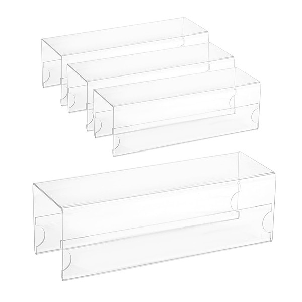 OLYCRAFT 4 Pcs Acrylic Cubicle Name Plate Holder Clear Double-Sided