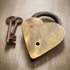 Winchester Heart Solid Brass Lock & Keys With Antique Finish