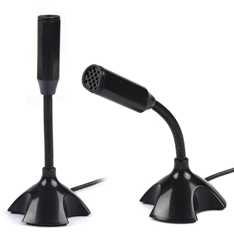 Microphone, Flexible Desktop Stand Microphone, Highly Sensitive Microphone for PC