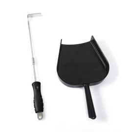 Ash Tool and Ash Pan fit Big Size Green Egg,Stainless Steel Grill Cleaning Tools Set for Big Green Color Egg Primo and Other Charcoal Kamado Stove