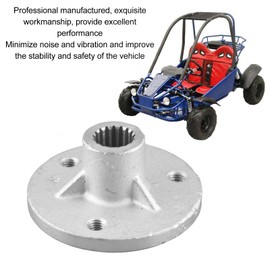 Acouto 3 Stud Rear Wheel Hub Shaft for Go Kart Quad Bike ATV with 5 Inch Tires 17T Rear Axle Wheel Hub Steel Alloy Replacement