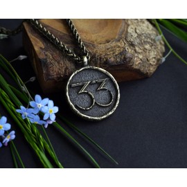 Baldur Jewelry - Expedition 33 Necklace Pendant Amulet with Chain (Brass)